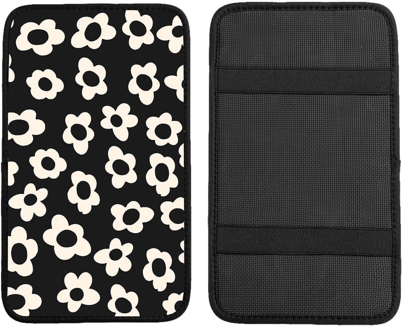 Adastrah Car Center Console Cover,White Flowers Auto Center Console Pad,Armrest Cover Protector for Vehicle SUV Truck Car - Image 5